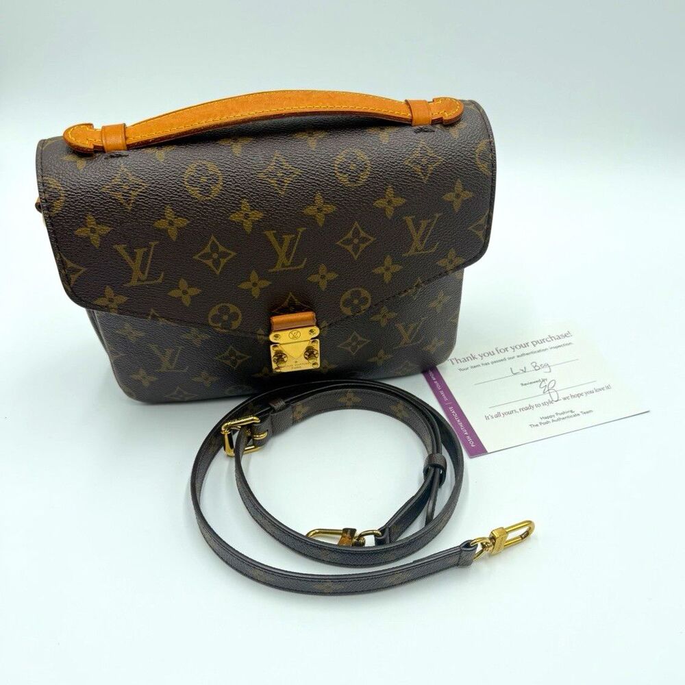 Louis Vuitton Pochette Metis Monogram Canvas Shoulder Bag Crossbody Microchip